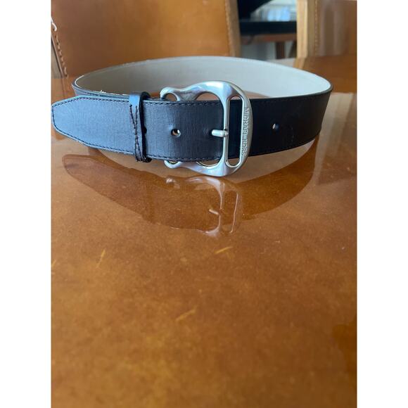 Michael Michael Kors Brown Leather Belt with Brushed Silver Buckle Small - Picture 1 of 4